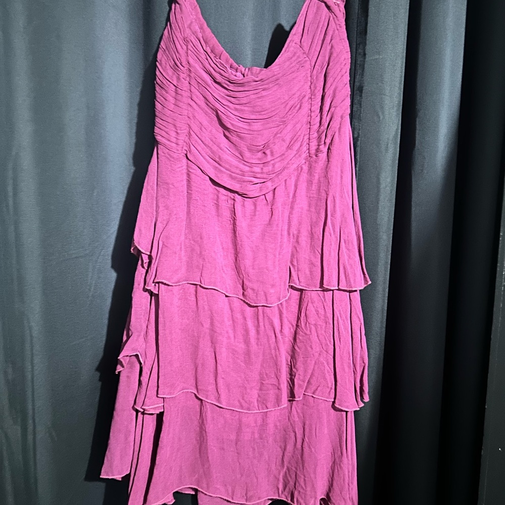 Papillon Fuchsia Tiered Midi Skirt